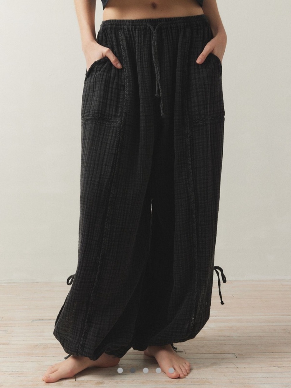 Out From Under Mila Gauze Jogger Pant in Black Size XS